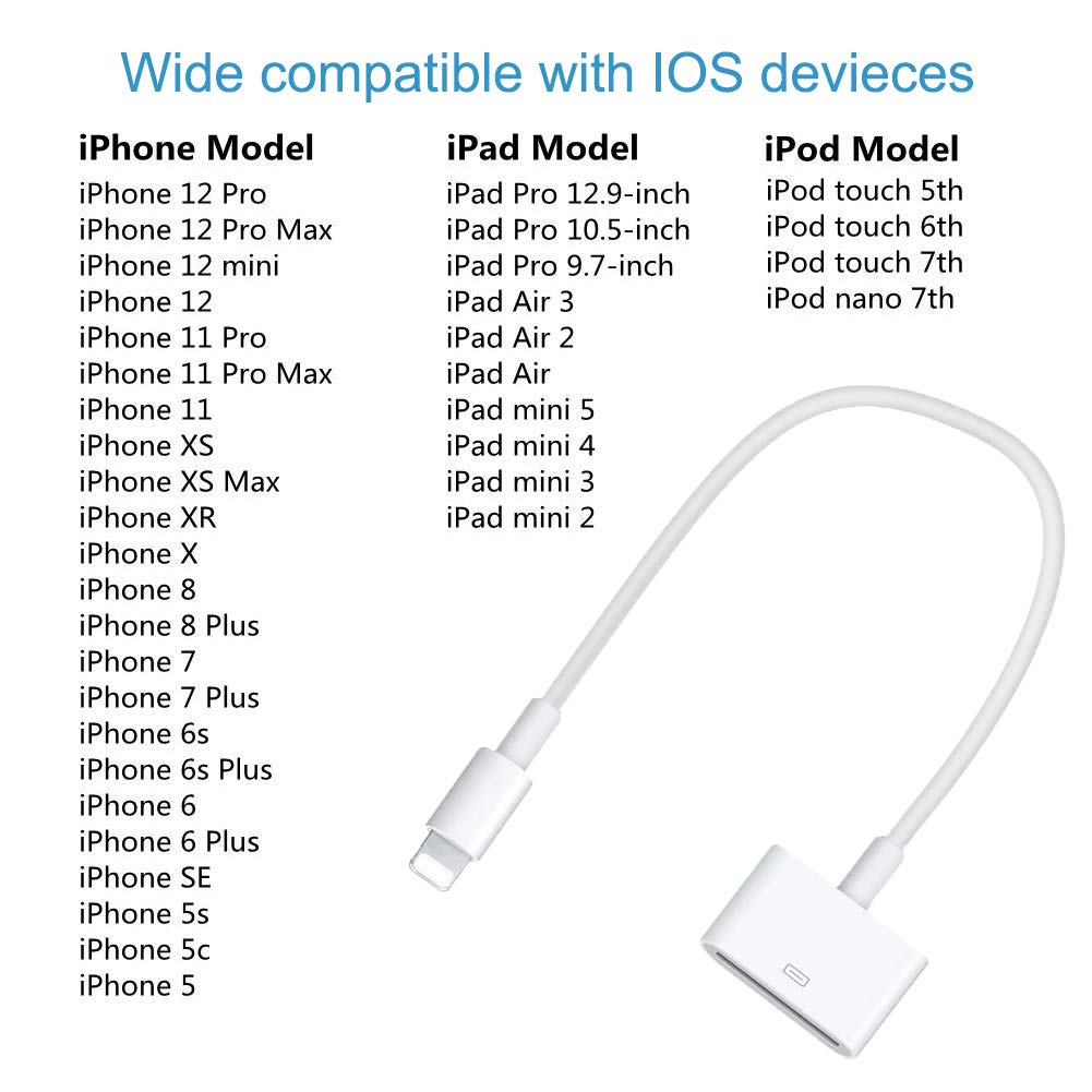 Rosyclo Lightning To 30 Pin Adapter Mfi Certified Pin