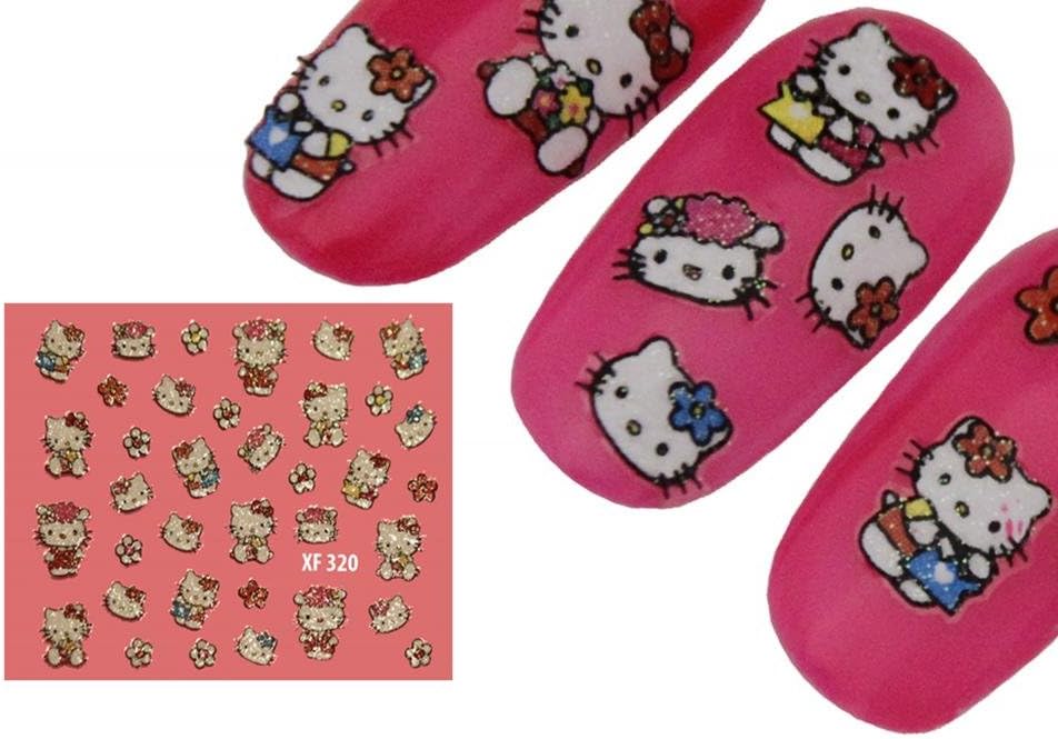 Effect Beauty Hello Kitty Nail Art Stickers - I Love Shopping Kitty - XF320