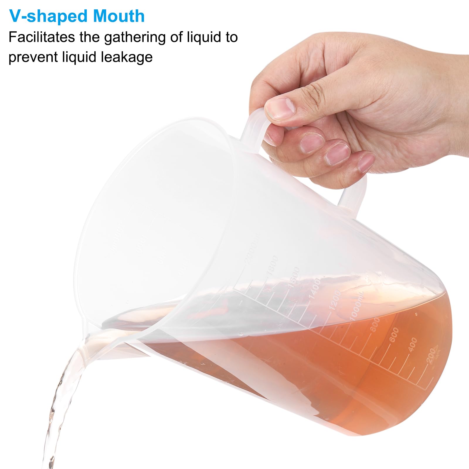 PATIKIL 3Pcs 2000ml Tasses À Mesure Pour Expériences De Laboratoire