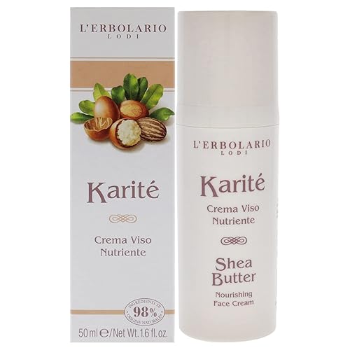 LErbolario Crema facial nutritiva de manteca de karité para unisex 1.6 oz crema