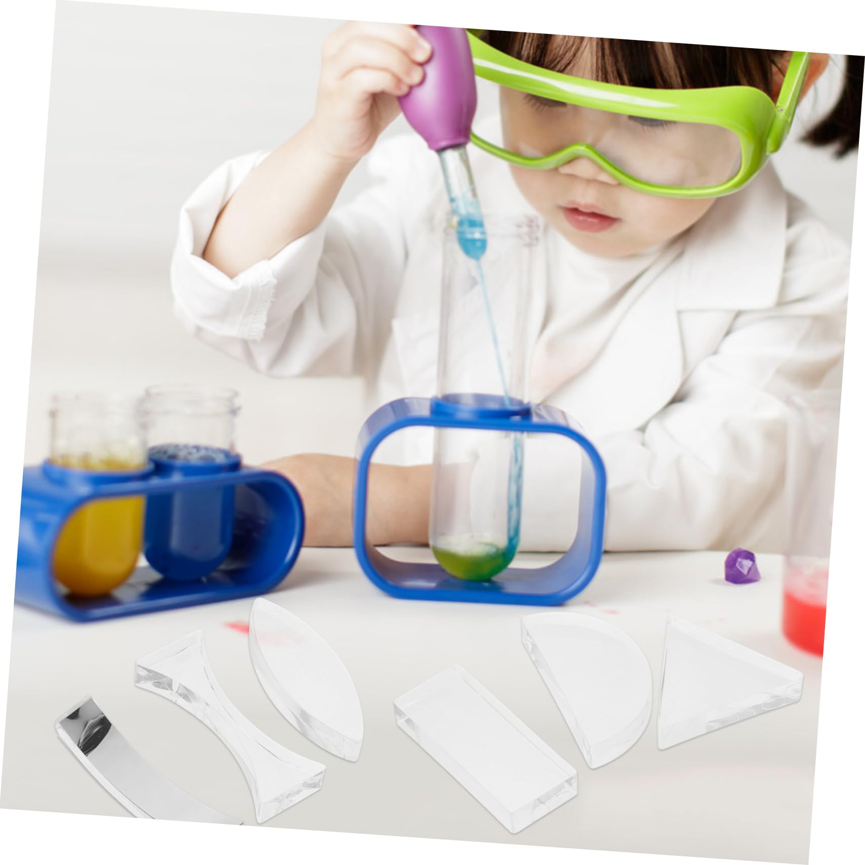 Homoyoyo Lentilles Optiques Transparents Pour Enseignement Physique Kit Portable Avec Lentilles Concaves Et Convexes Accessoires Précis Pour Laboratoire Scolaire