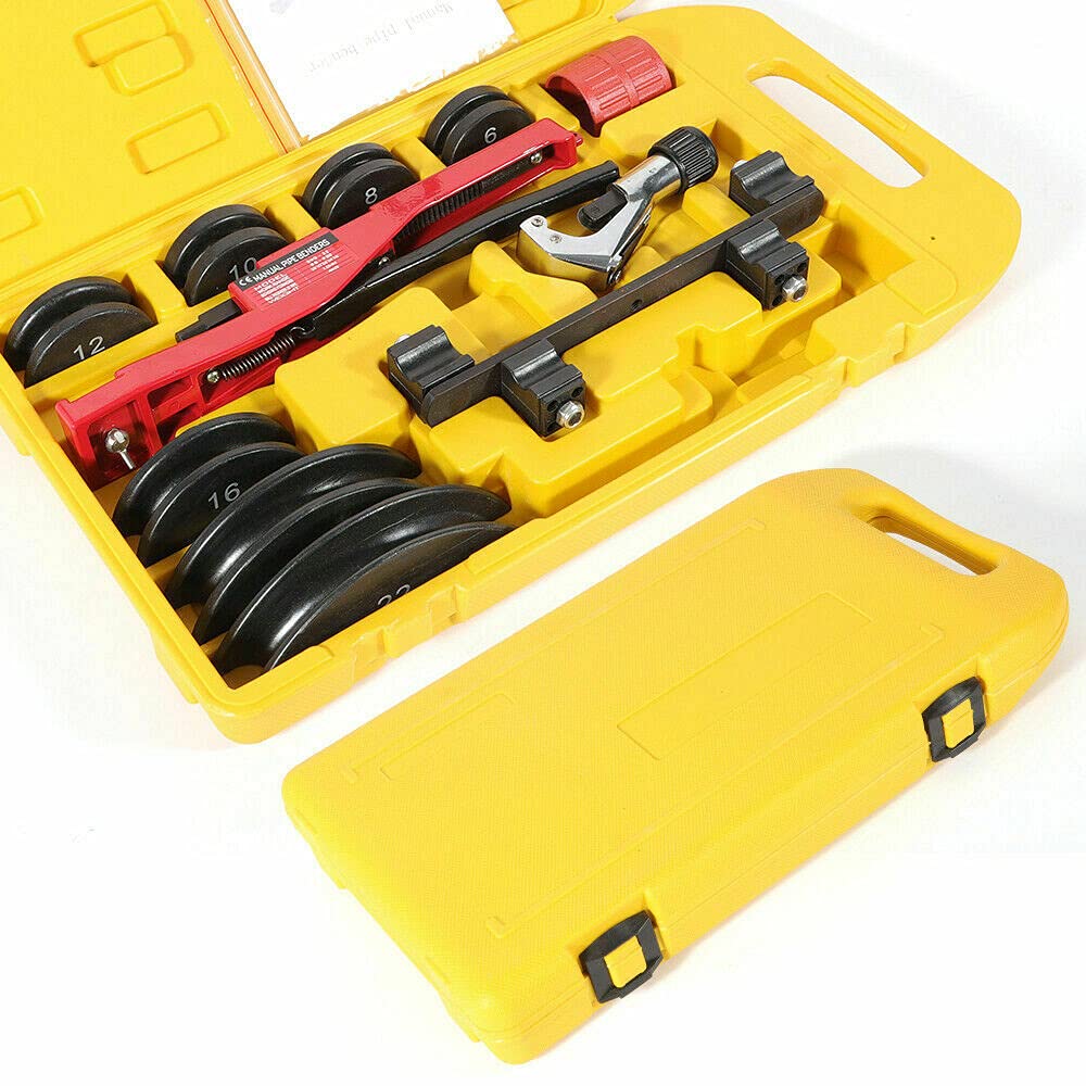 Cintreuse manuelle réglable pour cintrer les tuyaux en acier au carbone φ6-22 mm 1/4" - 7/8" Jaune