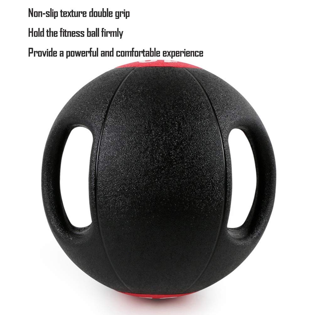Pelota Medicinal Medicina Bola, Bola elástica con la manija, la Gravedad de la Bola, la Cintura y la Bola del Balance Abdomen, con Boquilla Anti-Fugas, 3KG/4KG/5KG/6KG/7KG/8KG/9KG/10KG