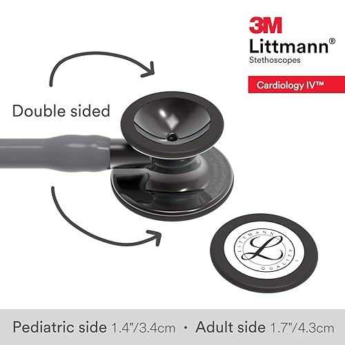 Miniatura 101 de 3M Littmann Cardiology IV - Estetoscopio de diagnóstico 6190, más de 2 veces más fuerte, pesa menos, pieza torácica y tallo de acero inoxidable