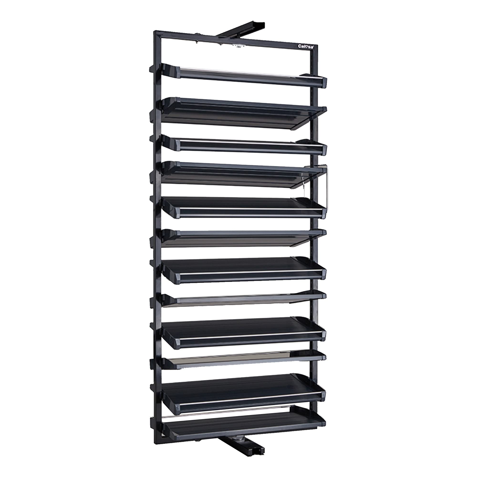 Metal 360°Rotating Shoe Rack for Closet, Multi-Function Shoe Organizer for Closet, Tall Skinny Shelf, Vertical Shelf Organizer for Small Bedroom Closet, Space Saving Storage, Black (Size : 12 floors