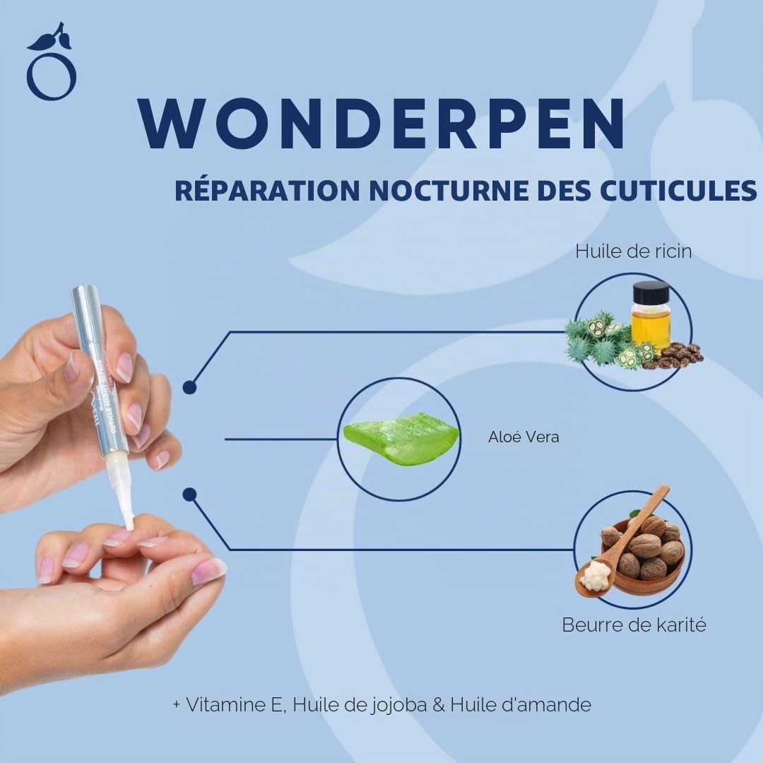 Herome Stylo Magique Pour Cuticules 'Wonder Pen' - Sérum Anti-Inflammatoire - Répare, Nourrit et Hydrate Vos Cuticules (Cuticle Night Repair) - 1.9gr.