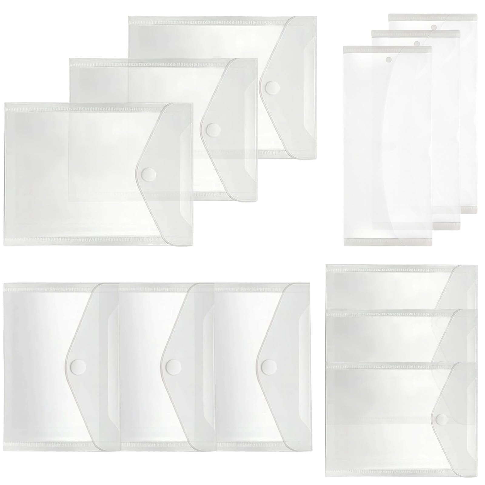 Elnwnnkc Clear Seal Pouch Set of 12 for Neatly Storing Stickers Cards and Craft Accessory Sticker Collector Structure