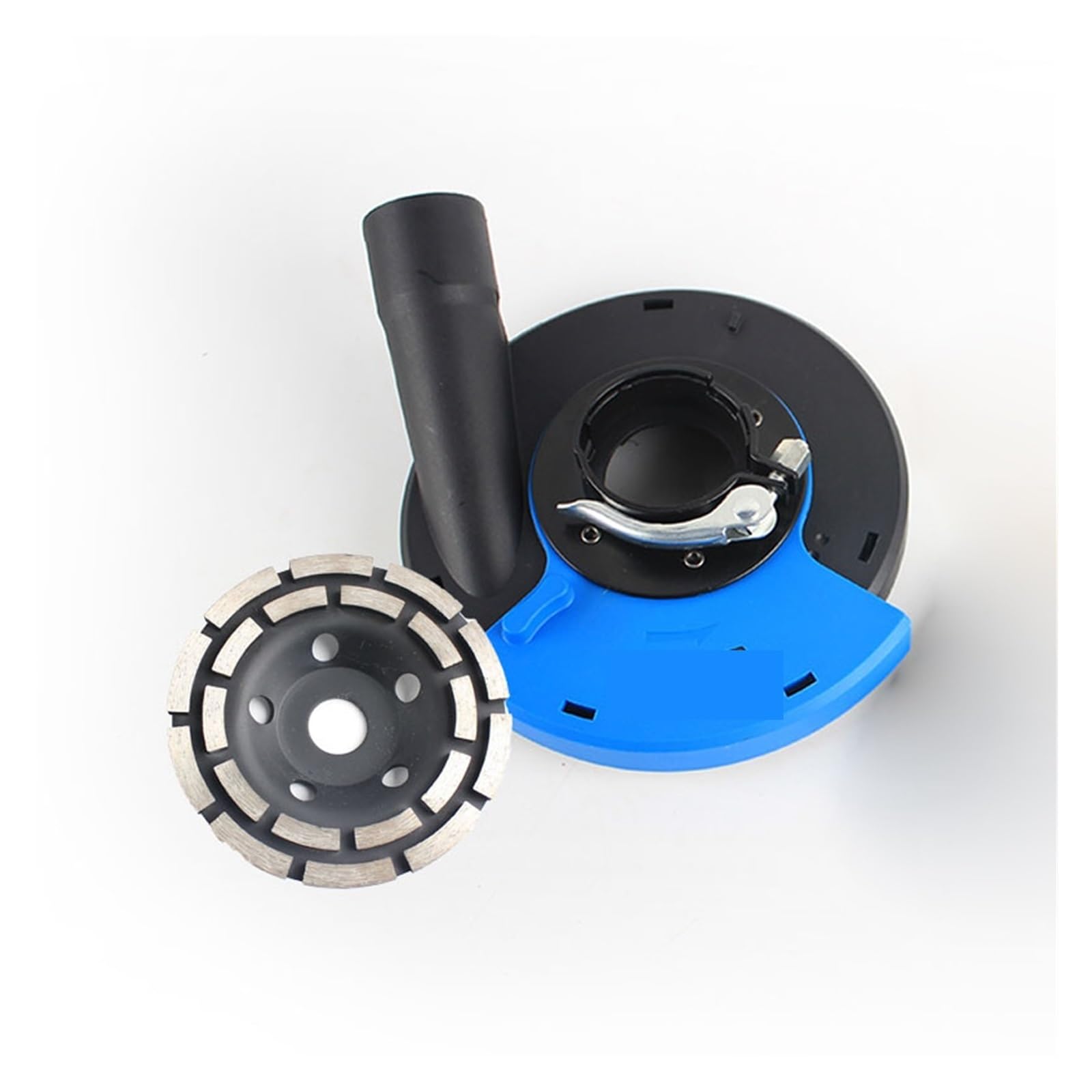 Zklgs Plus 4.5In Cup Wheel Grinder Dust Shroud, 125/180Mm Angle Grinder Dust Shroud Cover Kit With Concrete Diamond Wheel Universal Surface Grinding Dust Collection Cover(Plus 4.5In Cup Wheel)