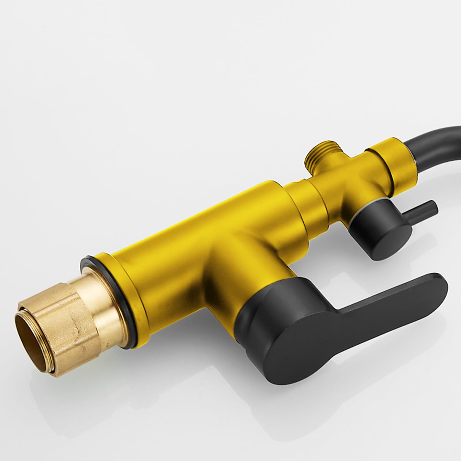 Grifos para Lavabos De Baño Grifo con conector De 1/2 Pulgadas Grifo Lavadora Doble Salida Agua Fría Y Caliente Un Solo Orificio,Plata