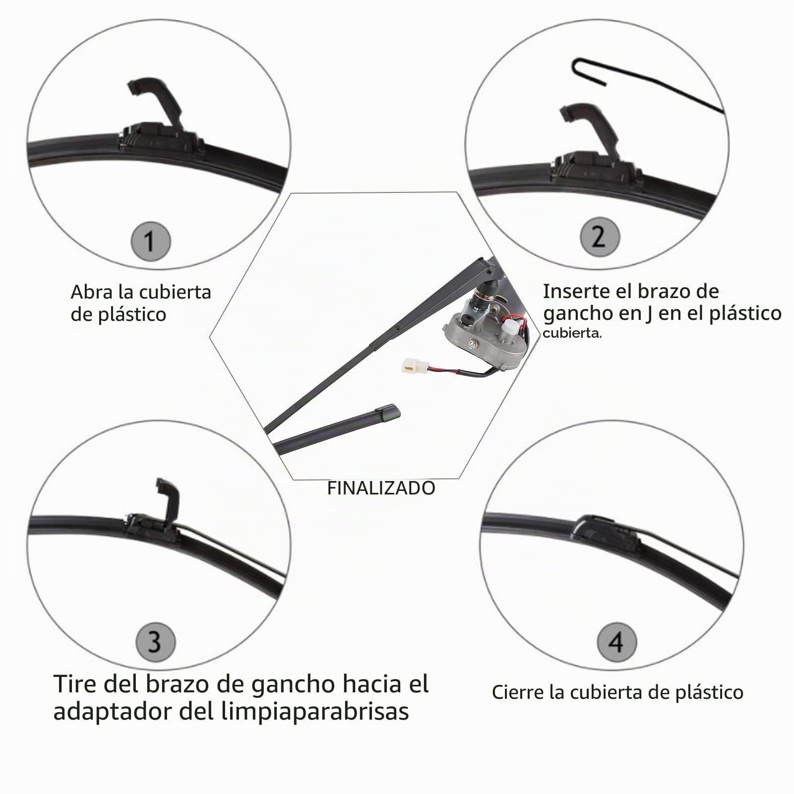 Kit de limpiaparabrisas eléctrico universal Yctze, kit de montaje de limpiaparabrisas eléctrico de 12 V 30 W, brazo de cuchilla de motor, manguera de pico de agua para UTV ATVmotor limpiapar