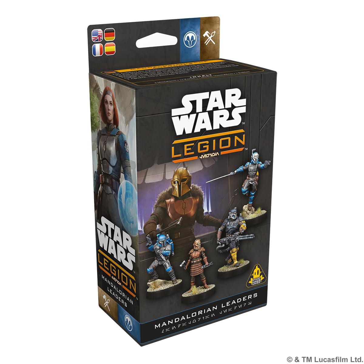 Asmodee Star Wars: Legion Mandalorian Leaders, confezione da 4 miniature di comandanti e agenti dei clan di Mandalore, a partire dai 14 anni, 2 giocatori, 60-120 minuti, spagnolo, tedesco, inglese