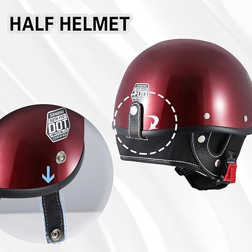 Miniatura 4 de Cascos de motocicleta de media cara retro de cara abierta de media carcasa, casco de motocross para ciclismo, motocross, crucero, bicicleta,