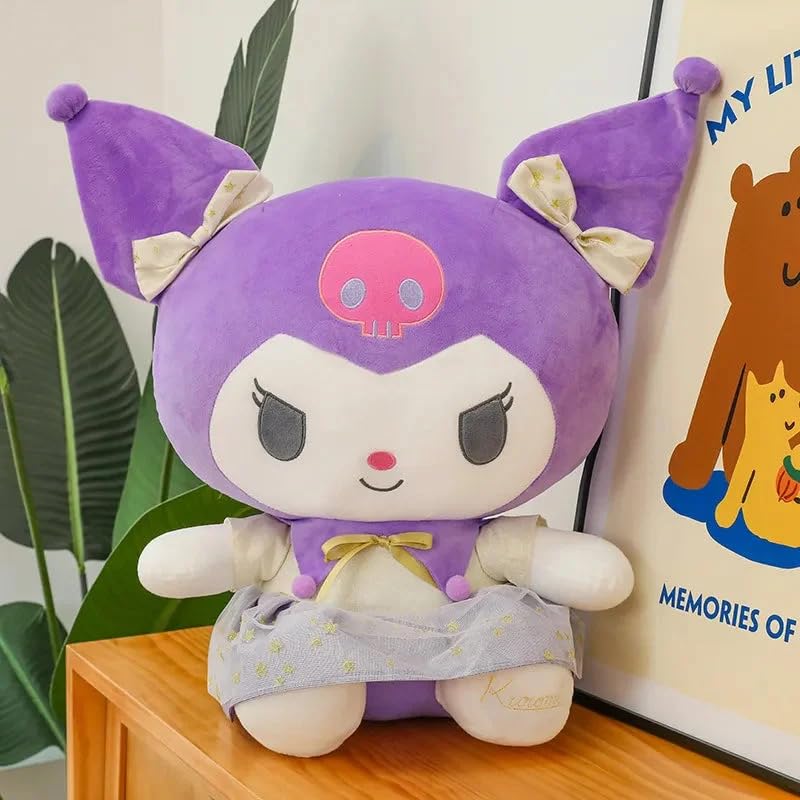 Image of Tinytotem 35cm Kuromi Doll Soft Toy for Kids Kawai Kuromi and Friends Stuffed Plush Toys for Girls Cute Plushie Teddy Fluffly Cuddly for Valentines Day Gift for Girl