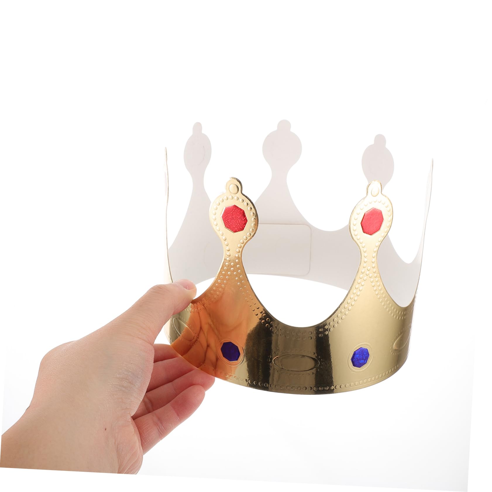 Kisangel 50 Pezzi Cappelli Corona di Carta Oro per Feste di Compleanno Bambini, Design Embossed Spesso e Look Tridimensionale per Decorazioni e Accessori Party