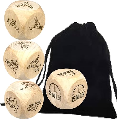 Miniatura 5 de 4 piezas romántica yoga privado parlante pareja dado/pareja cita noche ideas decidir dados/noche de amor travieso dados/mejorar el amor de la pareja