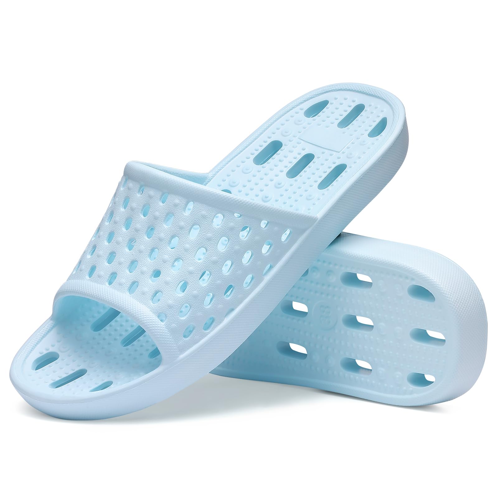 LitfunShower Shoes for Women Non-Slip Quick Dry Shower Slippers Lightweight Pool Sandals with Drain Holes for College Dorm, Beach, Bathroom & Gym