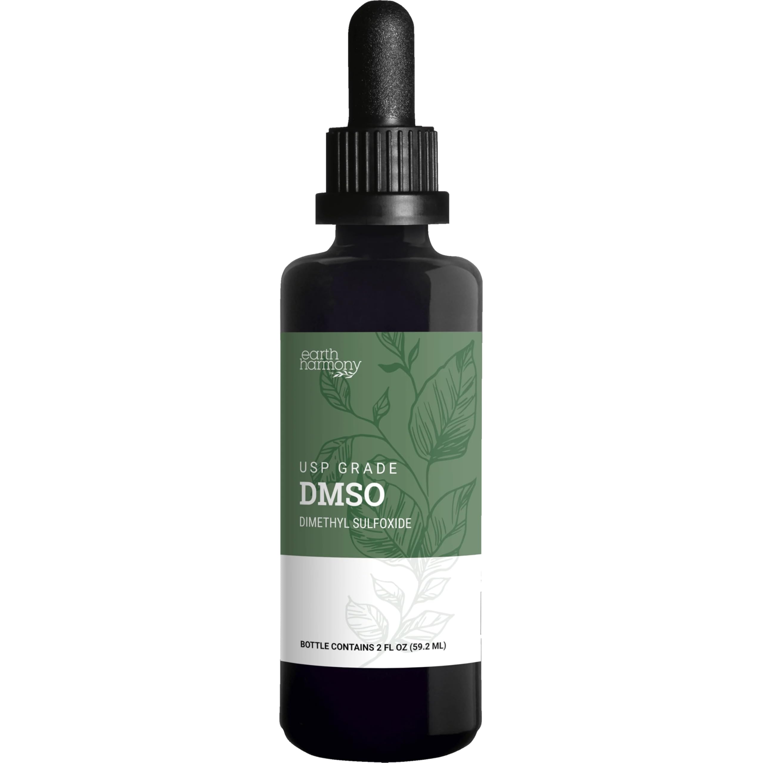 Earth Harmony DMSO Pharmaceutical Grade 99.9% (Dimethyl Sulfoxide) Purity - DMSO Liquid 99.9% Pure with Dropper (2 Oz)
