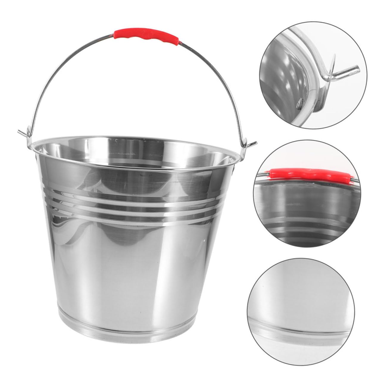 Multifunktionaler Futter Wassereimer mit Edelstahlgriff für Pferde Tragbarer Pferdebehälter für Fohlenfütterung Stall und Pferdepflege Rostfreier Futtereimer für Pferdezubehör