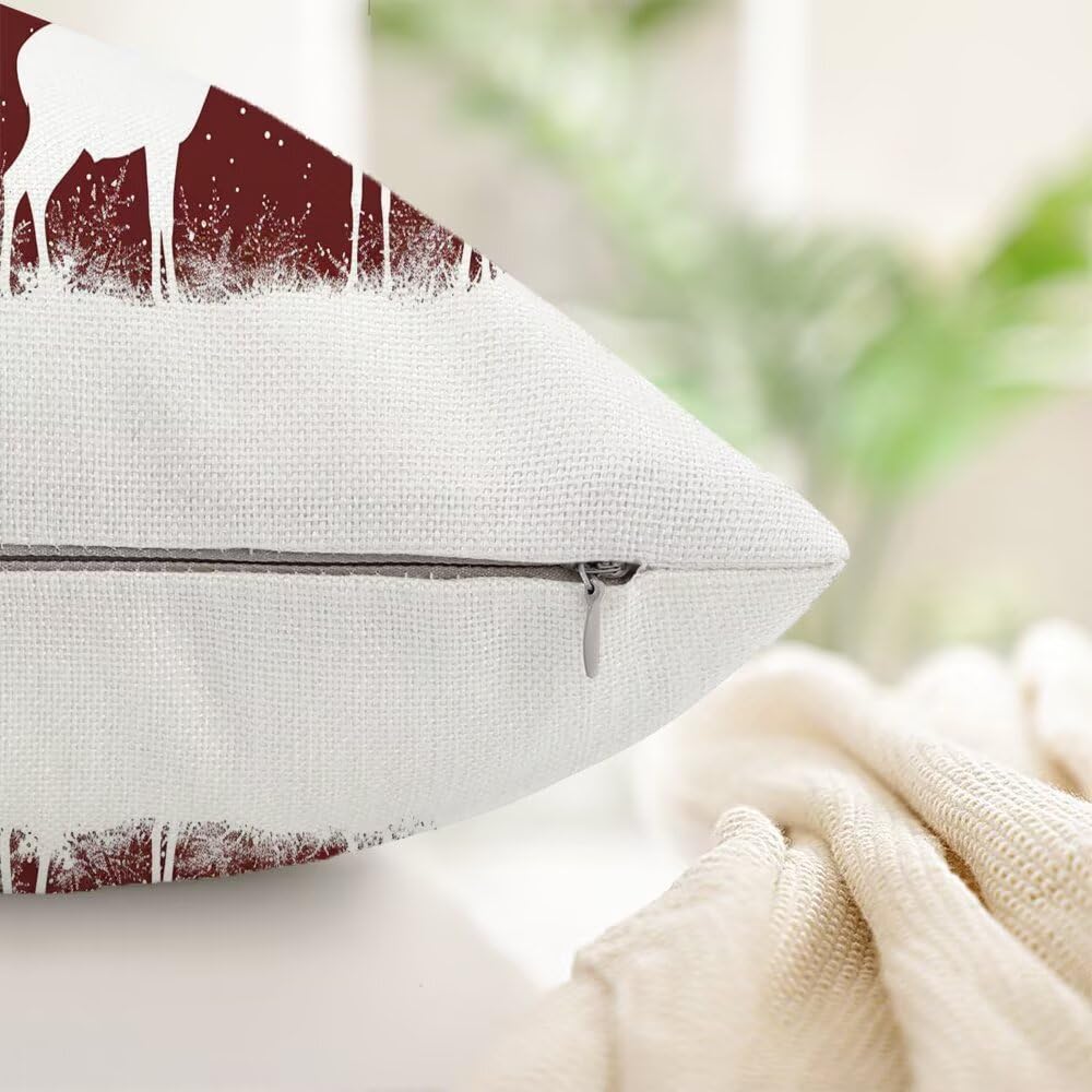 Kissenbezug 70 x 70 cm Rot Kissen Weihnachten,Sofakissen Superweicher Kopfkissenbezug Dekorative Kissenbezüge 2er Set,Kissenhülle mit ReißVerschluss Deko Kissen für Couch Wohnzimmer Schlafzimmer q481