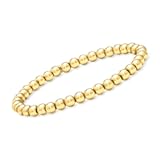 Pure Collection by Ross-Simons Italian 5mm 18kt Gold Vermeil Bead Stretch Bracelet