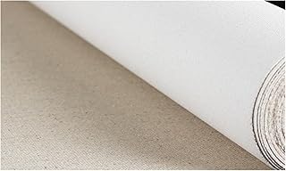 Rollo de lienzo de lino imprimado de alta calidad para pintura acrílica, 48 cm, lienzo en blanco ideal para artistas, superficie para colores vibrantes y obras de arte detalladas