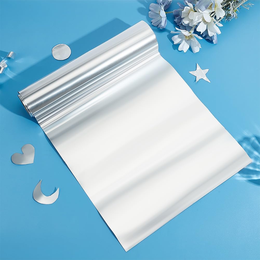 BEUNITONE Embossing Foil, 6 Meter Heavy Duty Silver Foil Roll 0.07 mm Thick Aluminium Wrap for Crafting DIY Projects Gift Wrapping Home Repair, Easy to Cut and Shape (11.8 inch X 19.7ft,Silver) image 5