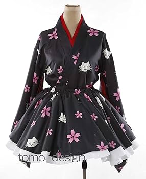 和服女 Amazon.co.jp: [WBooo] 和柄 サテン着物 ミニドレス 月兎 姫様