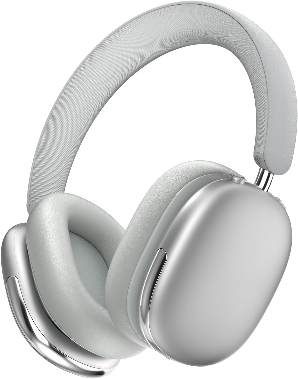 Casque Bluetooth avec Réduction De Bruit Active, 120 h d'autonomie, Casque sans Fil Circum-aural, Léger avec Microphone pour Les Voyages/Travail, Compatible iPhone/Android/PC (Argenté)