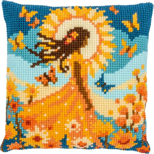 Kit point de croix broderie adulte canevas coussin DIY art créatif 40x40