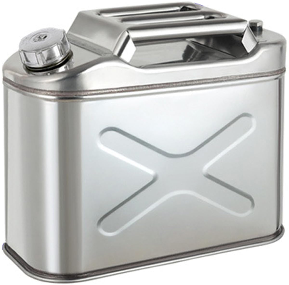 Tanica per Benzina in Acciaio Inox con Tubo Carburante - Ideale per Benzina, Diesel, Olio Alimentare o Serbatoi di Stoccaggio Acqua (Capacità: 10L)