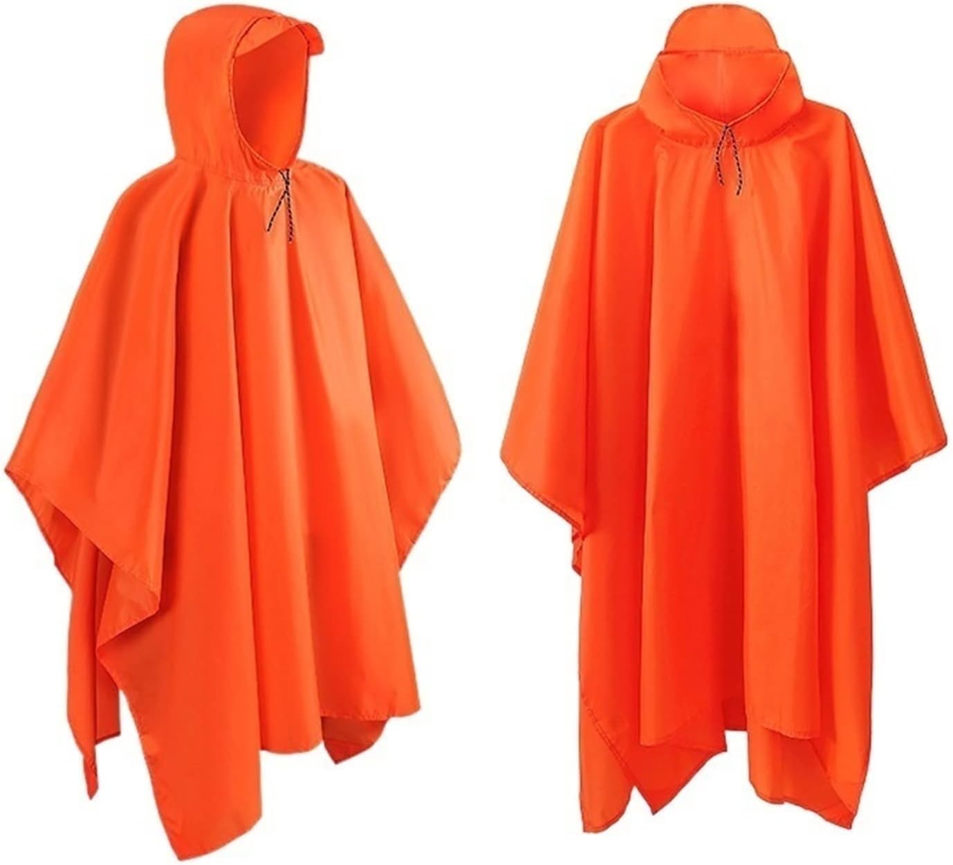 Raincoat Hooded Rain Poncho Impermeable Thickened Waterproof Raincoat for Men Women Tent Mat 3 in 1 Hiking (Color : Orange, Size : One Size)