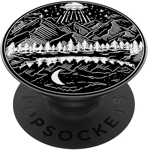 Galaxy UFO Abduction Space Astronaut Nature Lake Moon Alien PopSockets PopGrip agarre intercambiable para teléfonos y tabletas