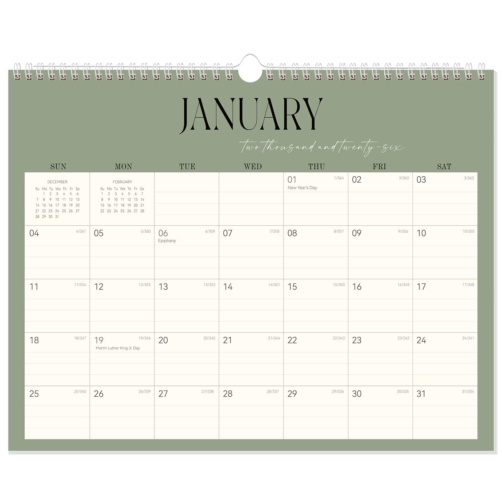 GuassLee Wall Calendar 2026-2027, 18-Month Hanging Desk/Wall Calendar From 2026 Jan-2027 Jun., 14" X 11" Monthly Planner With Thick Paper Spiral Bound For Office Home School Organizing & Planning