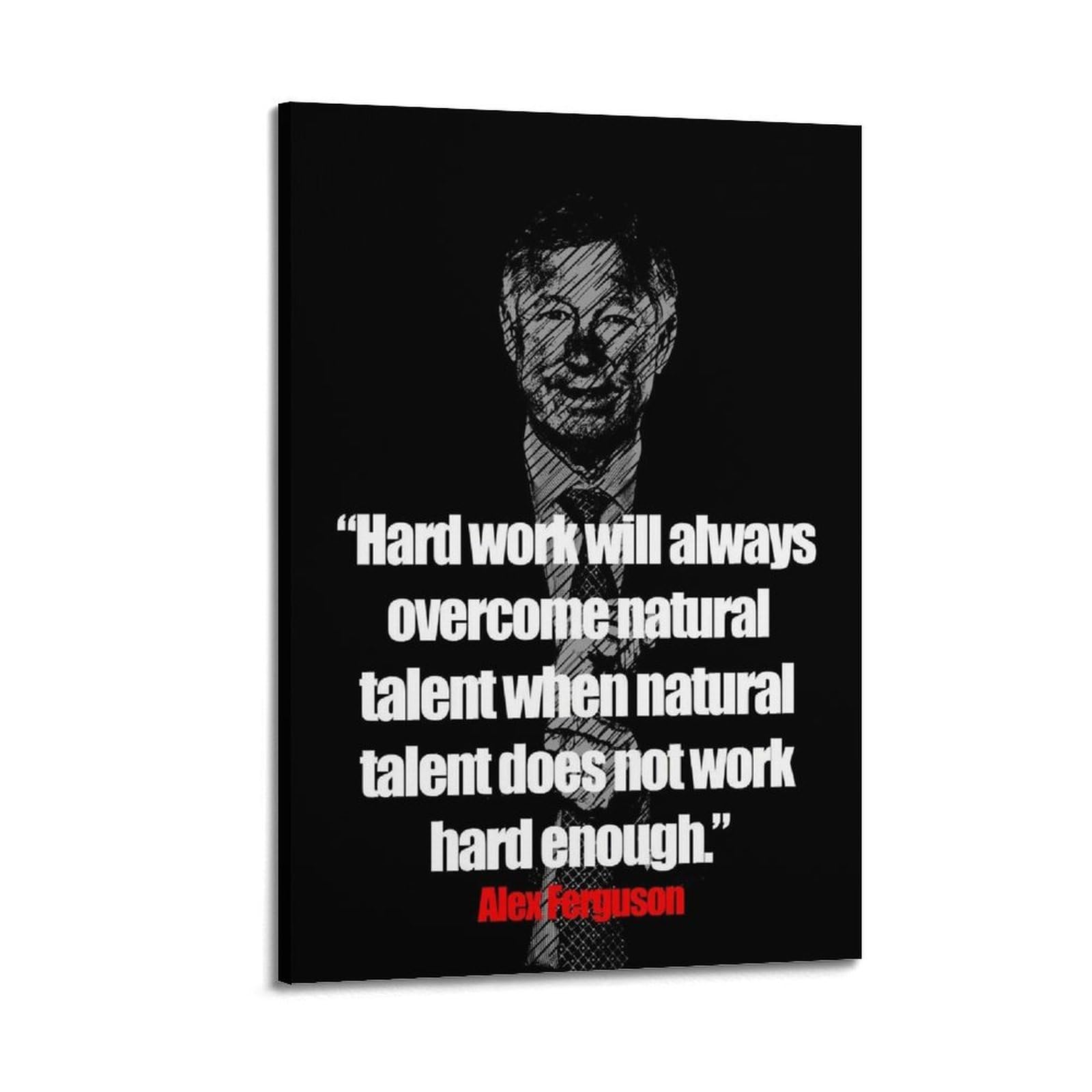 SUDANGDIANZI Inspirational Motivational Poster Alex Ferguson Quotes Canvas Poster And Wall Art Modern Family Bedroom Gym Office Decor Gift 20x30inch(50x75cm) Frame-style
