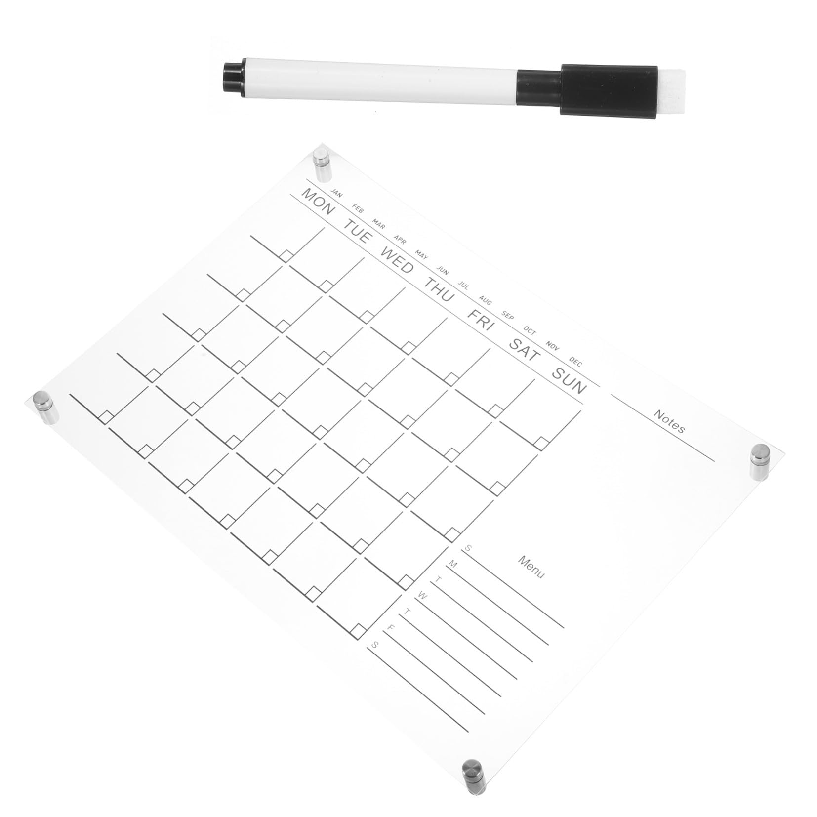 Hängender Acryl Wochenplaner für Wand, Abwischbare Tafel