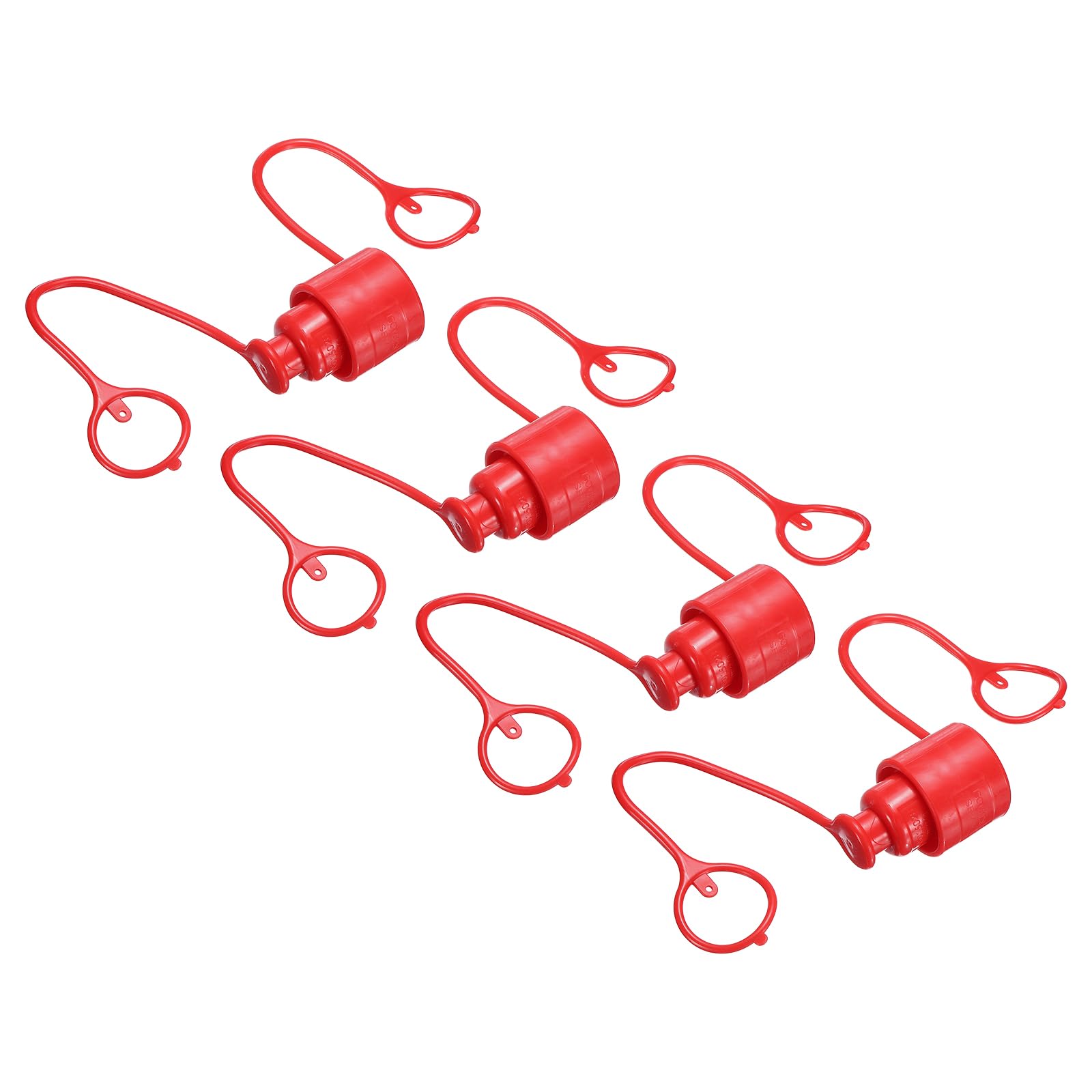 QUARKZMAN 4Sets 3/4 Bouchon Et Bouchon De Poussière ISO-16028 Rouge | Pour Tuyau Hydraulique, Bouchon De Poussière Mâle & Bouchon Femelle Couverture Coupleur D'Air À Déconnexion Rapide