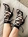 MissHeel Black Gladiator Stiletto Heels - Strappy High Heel Sandals for Party & Prom, Size 9