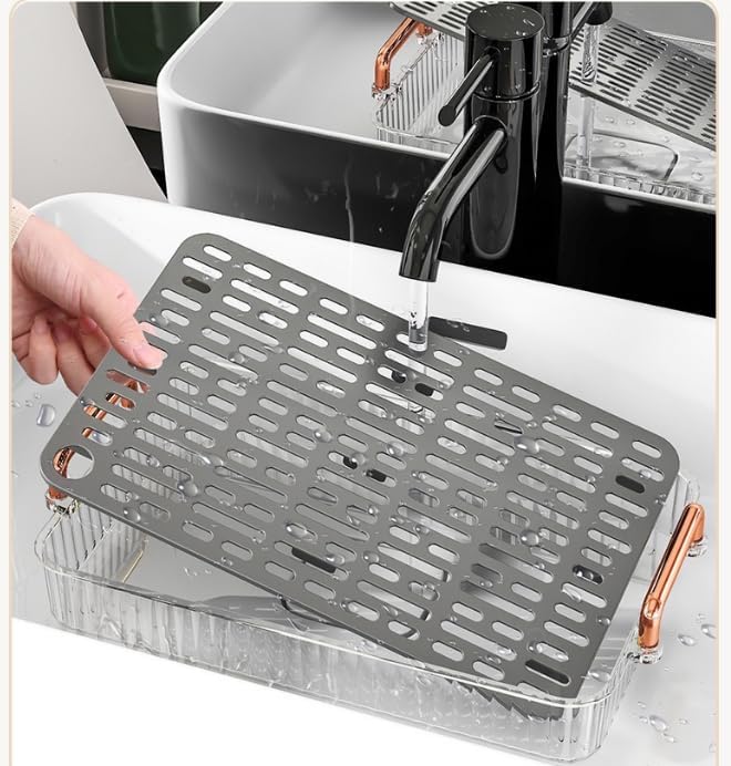 Miniatura 8 de Bandeja acrílica de 15.35 x 9.84 pulgadas, bandeja de acrílico transparente, bandeja organizadora decorativa de acrílico para mesa de café otomana,