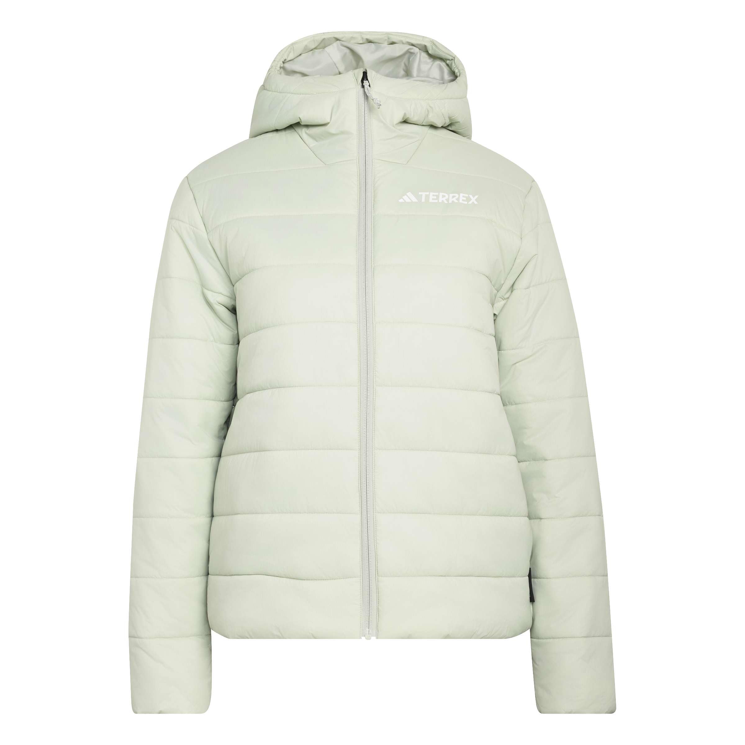 adidas Women's Terrex Multi Essentials CLIMAWARM Insulated Hooded Jacket, halo green, XS