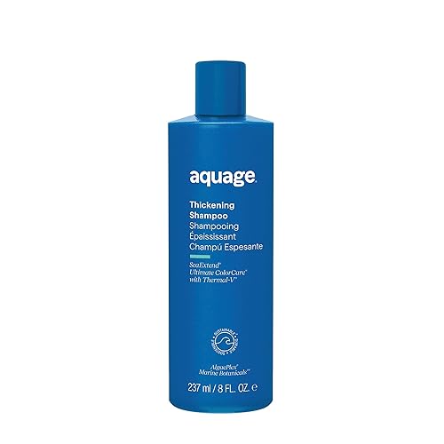 AQUAGE. SeaExtend - Champú espesante Tecnología Thermal-V que sella el calor, evita la decoloración del color del cabello y daños térmicos en el