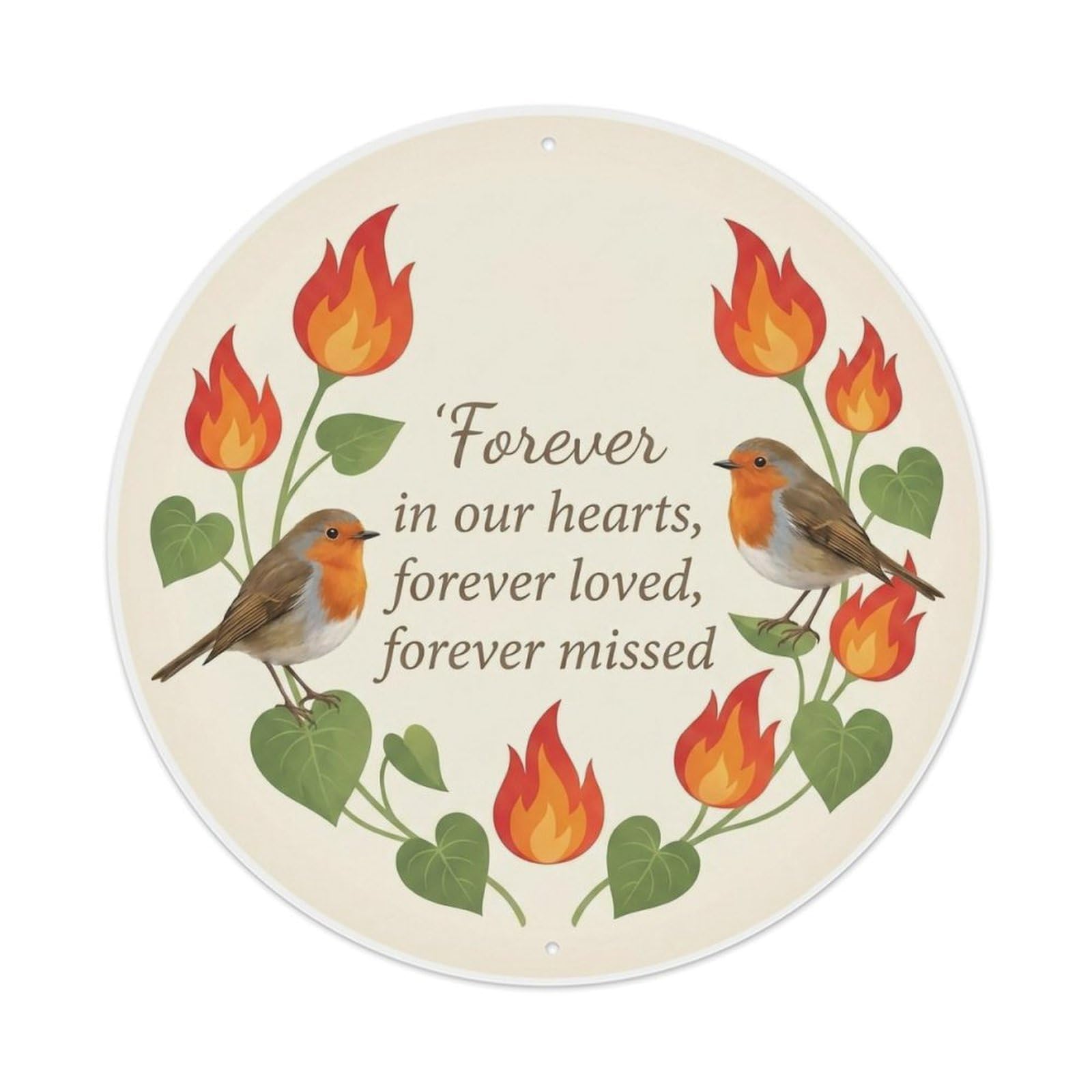 Metal Tin Sign European Robin Garden Sign Heaven Love Forever