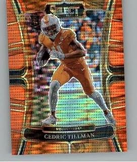 2023 Panini Select Draft Picks Neon Orange Pulsar Prizm #21 Cedric Tillman RC Rookie 26/26 Tennessee Volunteers Football T...