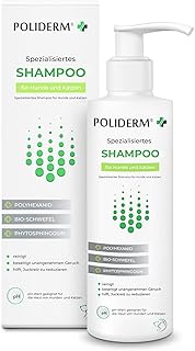 POLIDERM Dog Shampoo Sensitive Against Itching & Dandruff - Special Shampoo Medical Shampoo for Dogs & Cats - with Polyhexanidine, Biosulphur, Phytosphingosine - 250 ml product image