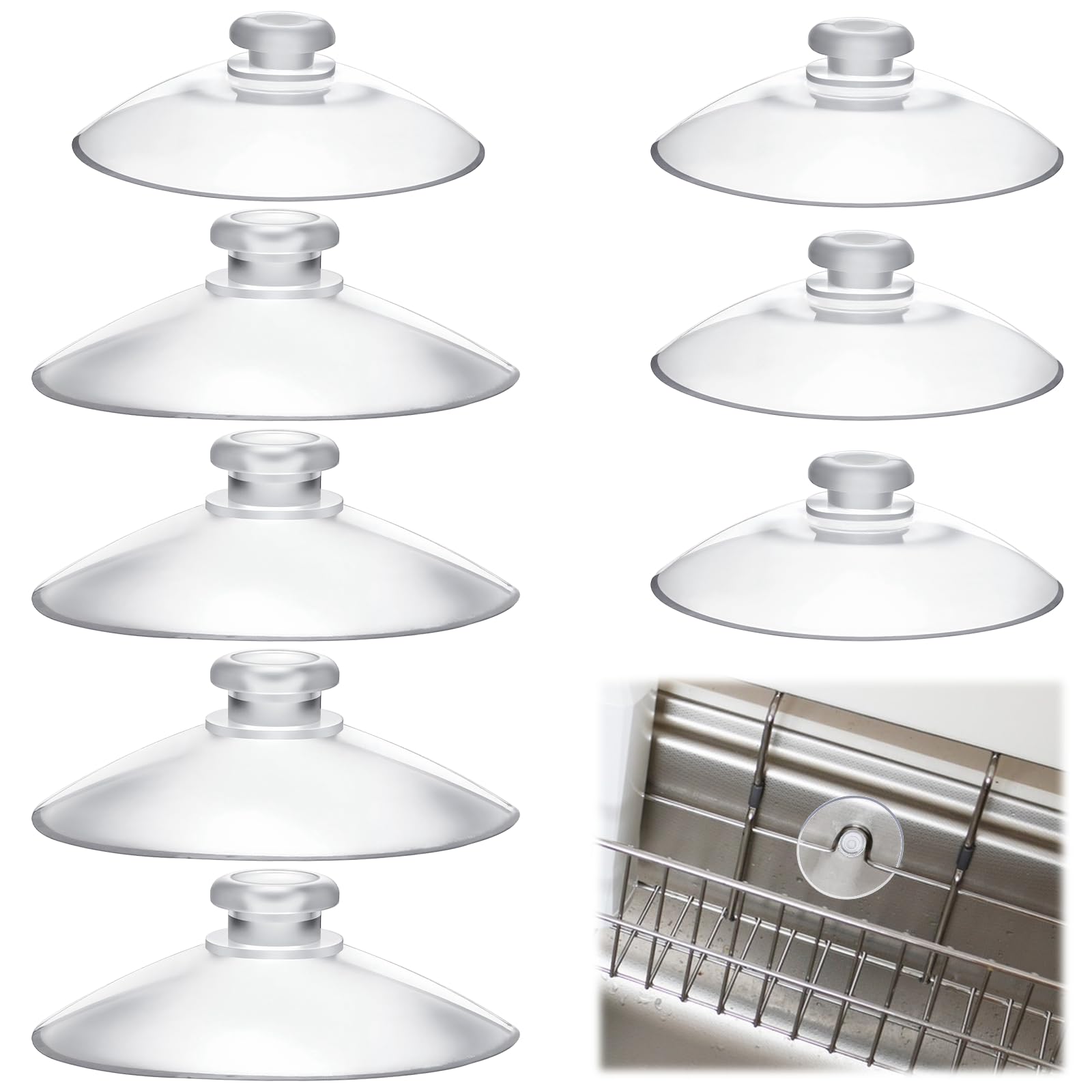 8 PCS Sponge Holder Suction Kitchen Sink Caddy Suction Cup Pvc Heavy Strength Clear Suctions Cups Replacement Suction