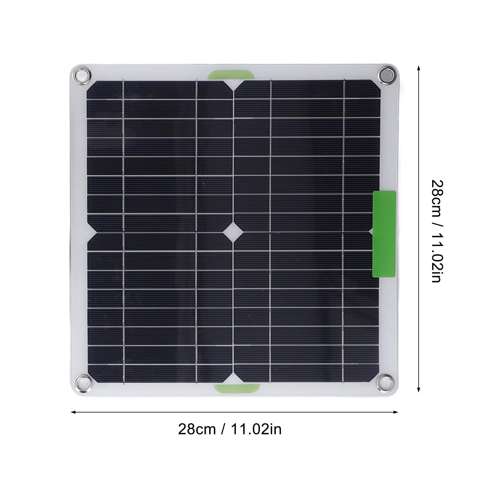 Fdit Panel Solar Monocristalino, Soporte con Ventilador de Aluminio de 10 | Salida de 100 W, Ventilación Silenciosa para Casas de Mascotas, USB/Tipo-C/DC