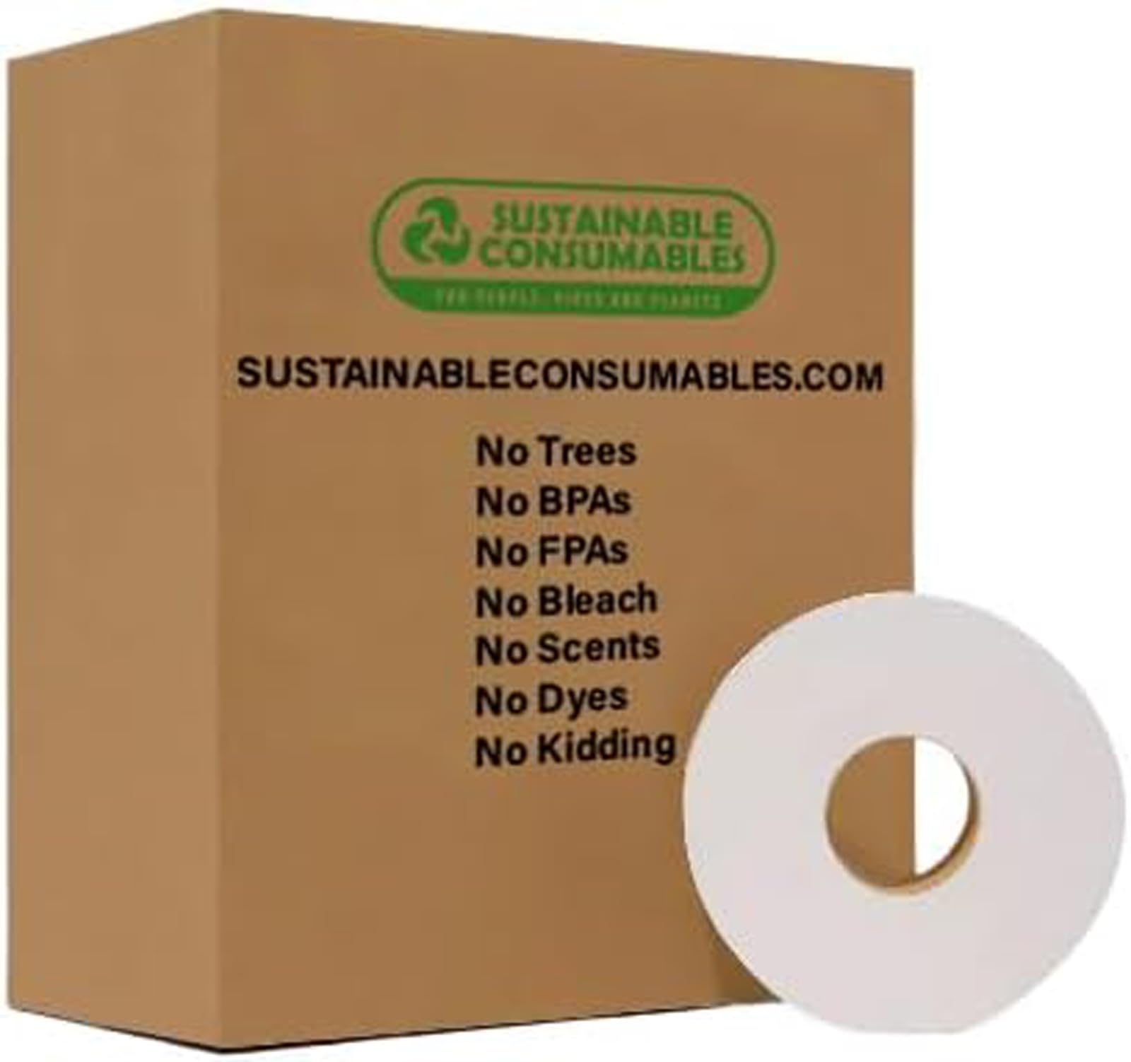 Bamboo Toilet Paper, Sustainable Chemical Free JRT 12 Jumbo Roll Tissue, 2-Ply 1000 Foot Roll, 9" Diameter, Bulk for Business, Commercial & Educational Environments | Bamboo Paper