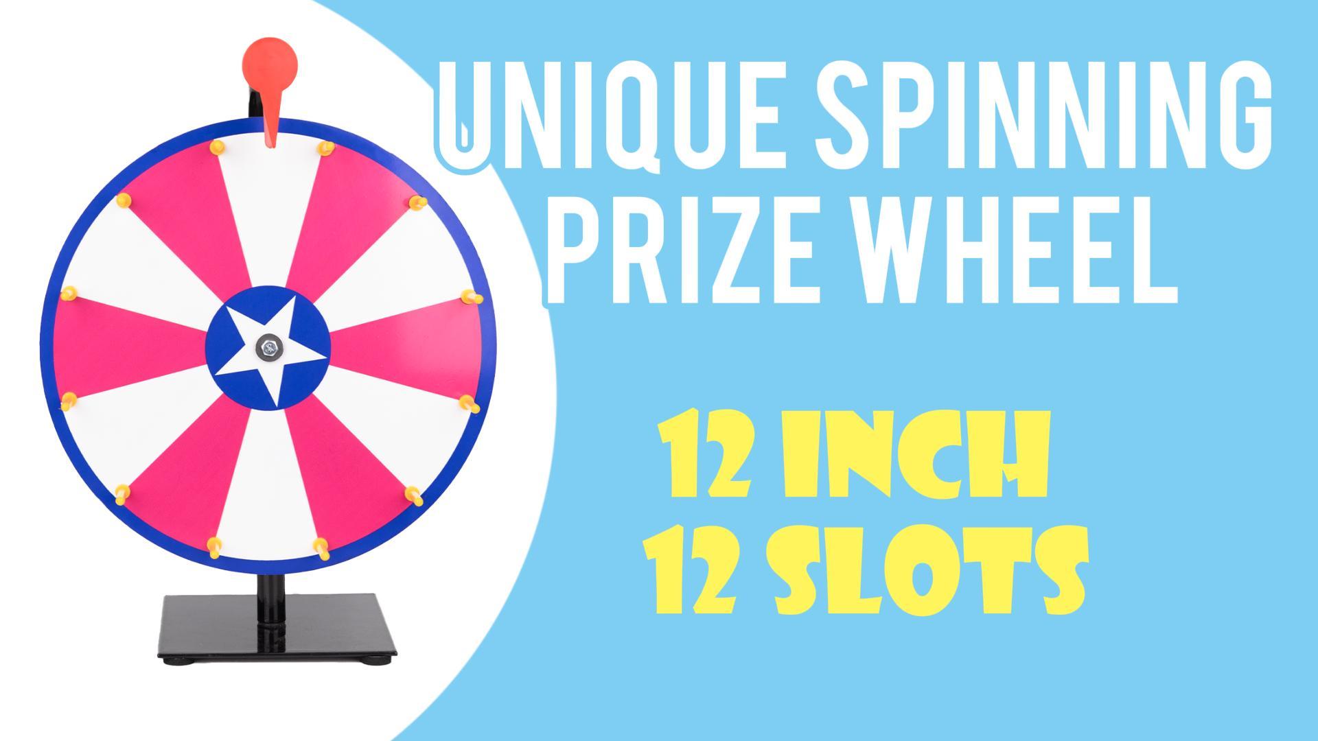 T-SIGN 61 cm Roue de la fortune robuste à 14 emplacements, roue de prix colorée à faire tourner avec marqueur effaçable à sec et gomme pour carnaval et salon professionnel, gagnez le T-SIGN 61 cm Roue de la fortune robuste à 14 emplacements, roue de prix colorée à faire tourner avec marqueur effaçable à sec et gomme pour carnaval et salon professionnel, gagnez le