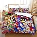 Set di biancheria da letto Sonic The Hedgehog Copripiumino per bambini Sonic per ragazzi, ragazze, adolescenti, giovani, anime, poster di film, copripiumino decorativo King (220x240 cm)