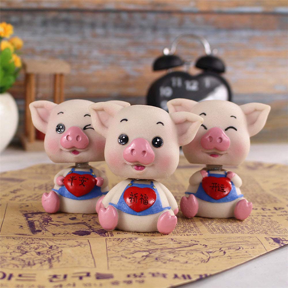 Statue cochon en résine lot de 3 mini figurines de collection pour décoration maison