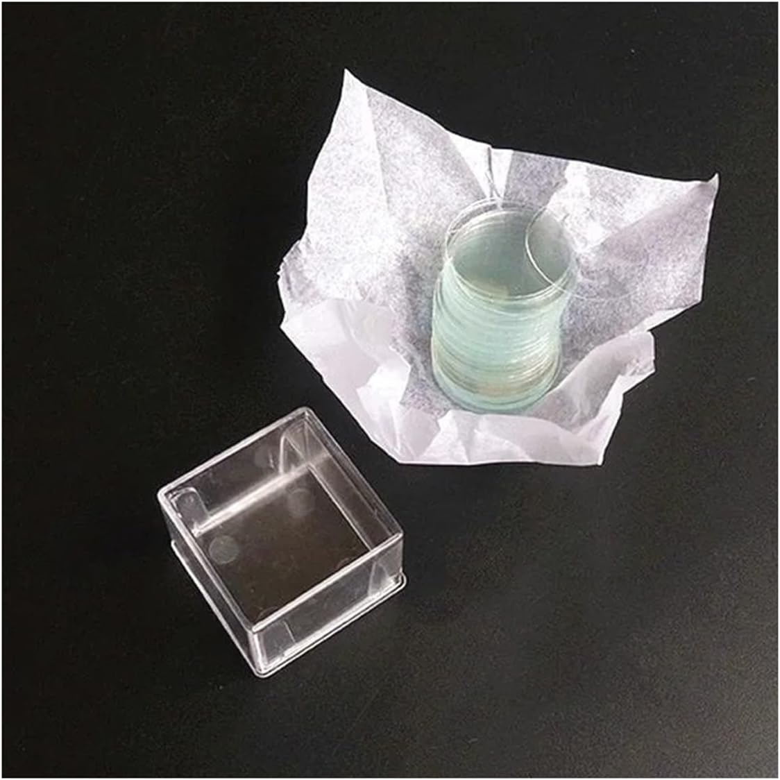 Lab Microscope Slides 100pcs Circle Microscope Coverslip Disposable Round Coverglass for 6mm 8mm 10mm 12mm 14mm 16mm 18mm 24mm Microscope Parts(22 mm 100 Pcs)